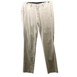 Calibre Linen Blend Dress Pants Mens 34x33 Beige Flat Front Slim Straight‎